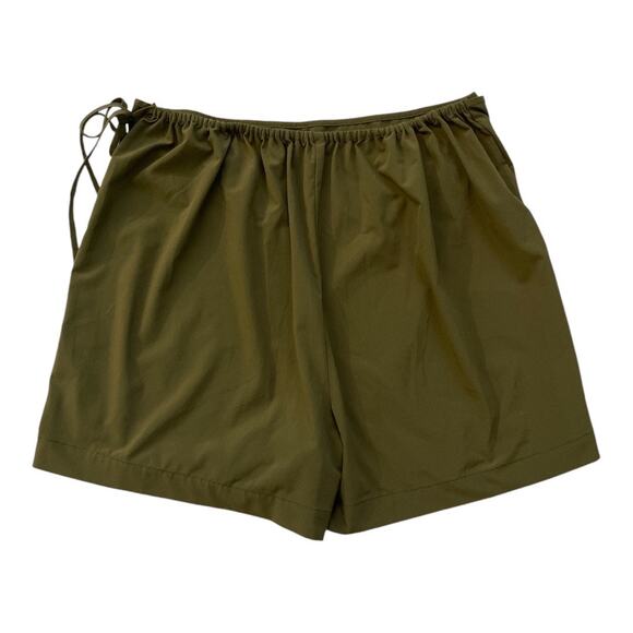 Girlfriend Collective Women's Stretch Woven Wrap Skort Dark Olive Size Large - Picture 5 of 6